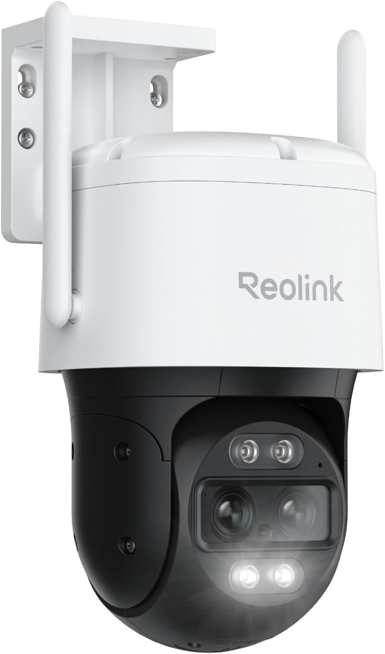 Outdoor REOLINK 4K Wired WiFi Outdoor Security Camera, 8MP Dual Lens, 360 PTZ Camera, Auto Tracking, 2.4/5GHz Wi-Fi Smart Person/Vehicle/Animal Detection, 6X Hybrid Zoom, Color Night Vision, TrackMix WiFi
